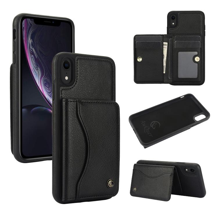 AwQuer Horizontal Flip Card Bag Holder Leather Phone Case, For iPhone X / XS, For iPhone XR, For iPhone XS Max, For iPhone 7 Plus / 8 Plus