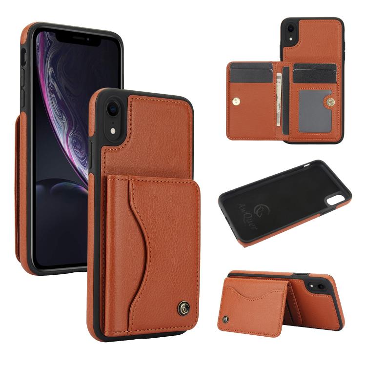 AwQuer Horizontal Flip Card Bag Holder Leather Phone Case, For iPhone X / XS, For iPhone XR, For iPhone XS Max, For iPhone 7 Plus / 8 Plus