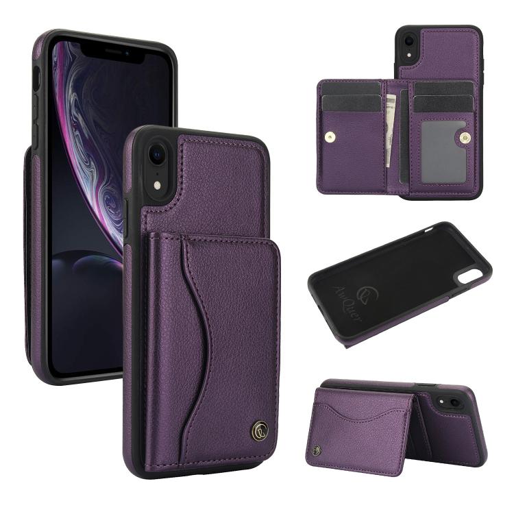 AwQuer Horizontal Flip Card Bag Holder Leather Phone Case, For iPhone X / XS, For iPhone XR, For iPhone XS Max, For iPhone 7 Plus / 8 Plus