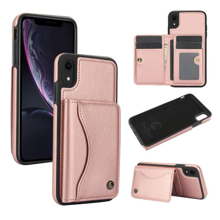 AwQuer Horizontal Flip Card Bag Holder Leather Phone Case, For iPhone X / XS, For iPhone XR, For iPhone XS Max, For iPhone 7 Plus / 8 Plus
