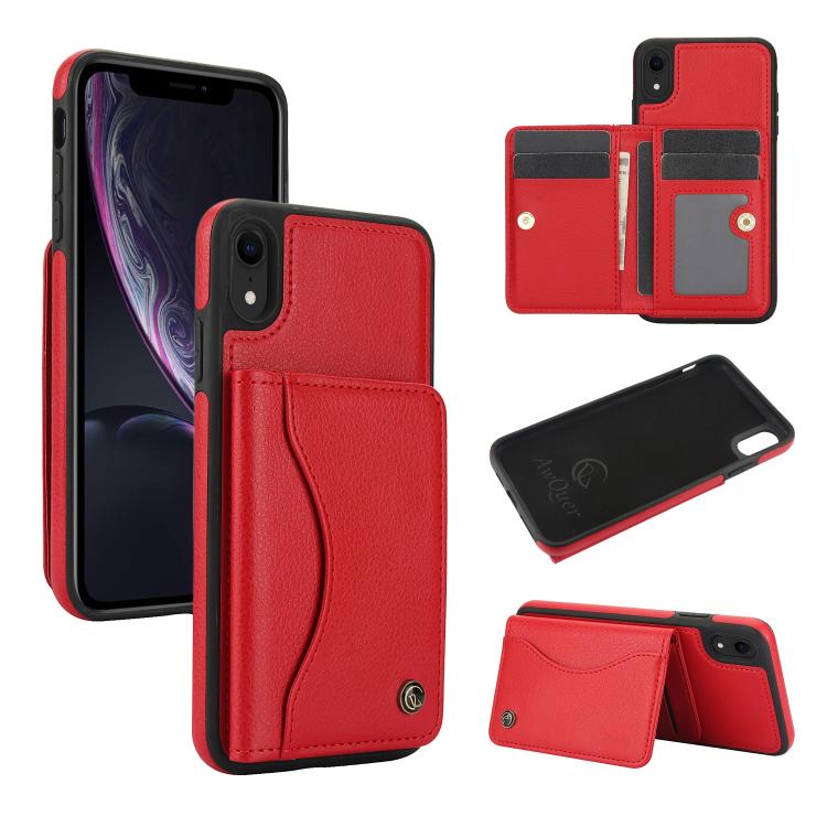 AwQuer Horizontal Flip Card Bag Holder Leather Phone Case, For iPhone X / XS, For iPhone XR, For iPhone XS Max, For iPhone 7 Plus / 8 Plus
