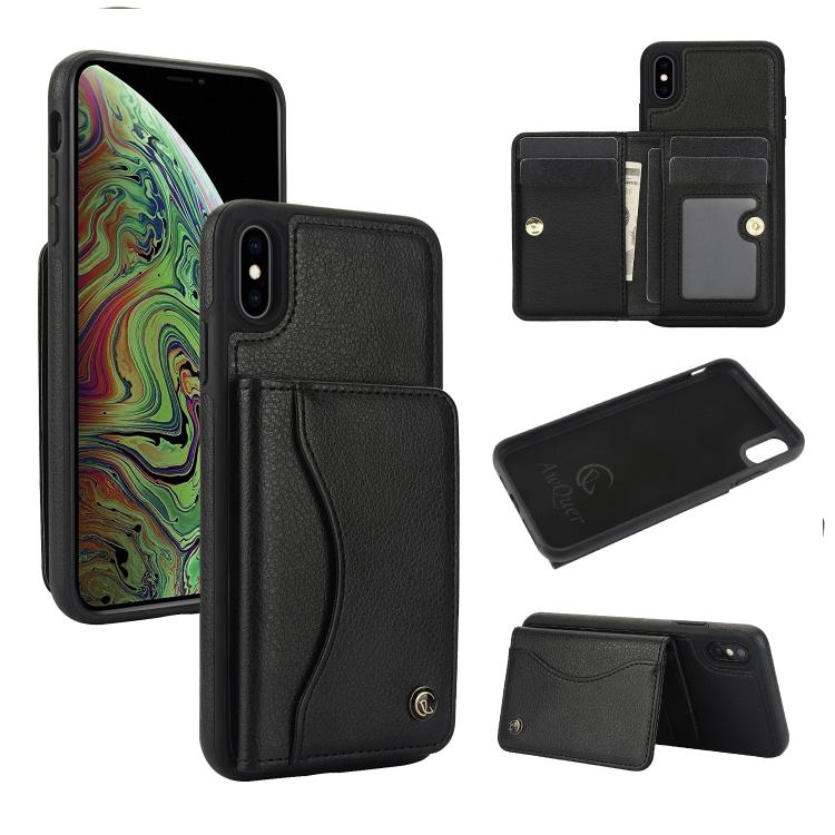 AwQuer Horizontal Flip Card Bag Holder Leather Phone Case, For iPhone X / XS, For iPhone XR, For iPhone XS Max, For iPhone 7 Plus / 8 Plus