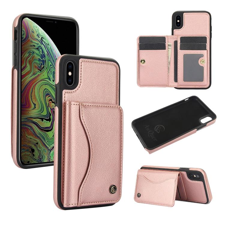 AwQuer Horizontal Flip Card Bag Holder Leather Phone Case, For iPhone X / XS, For iPhone XR, For iPhone XS Max, For iPhone 7 Plus / 8 Plus