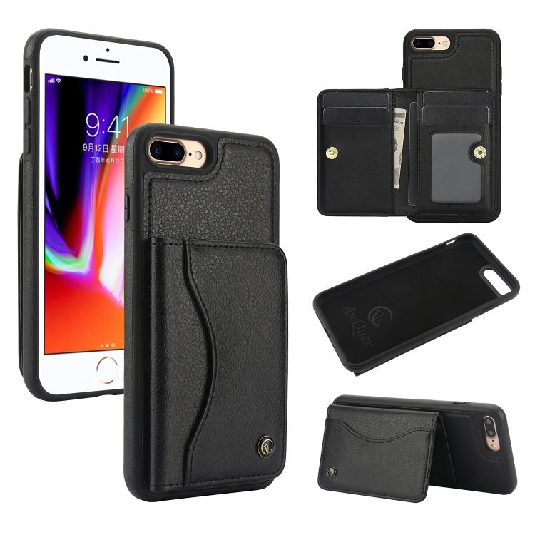 AwQuer Horizontal Flip Card Bag Holder Leather Phone Case, For iPhone X / XS, For iPhone XR, For iPhone XS Max, For iPhone 7 Plus / 8 Plus