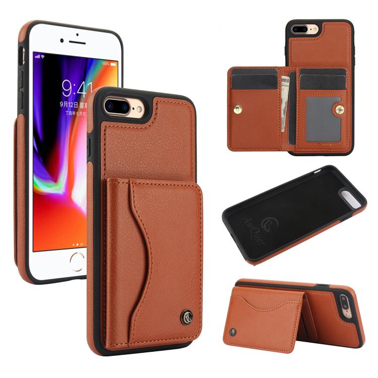 AwQuer Horizontal Flip Card Bag Holder Leather Phone Case, For iPhone X / XS, For iPhone XR, For iPhone XS Max, For iPhone 7 Plus / 8 Plus