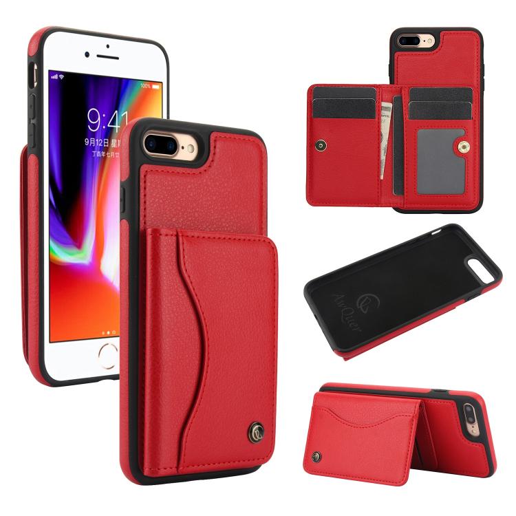 AwQuer Horizontal Flip Card Bag Holder Leather Phone Case, For iPhone X / XS, For iPhone XR, For iPhone XS Max, For iPhone 7 Plus / 8 Plus