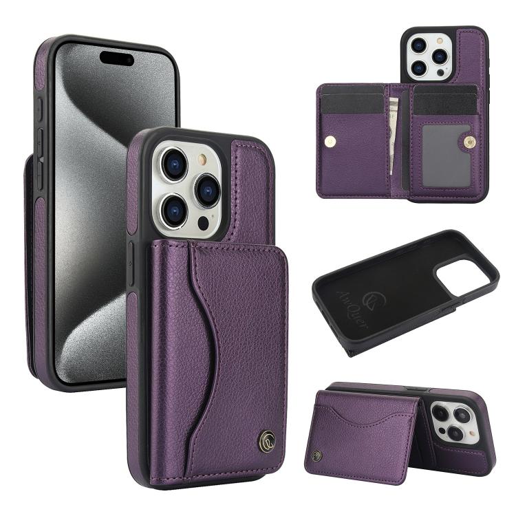 AwQuer Horizontal Flip Card Bag Holder Leather Phone Case, For iPhone 15 Pro Max, For iPhone 15 Pro, For iPhone 15 Plus, For iPhone 15