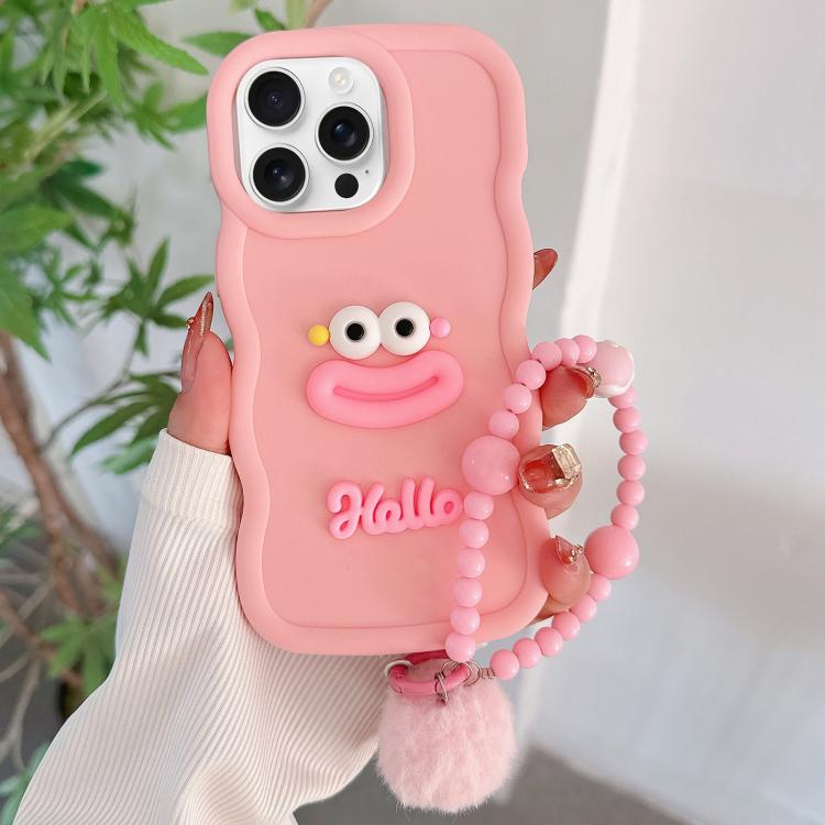 Cartoon Sausage Mouth TPU Phone Case with Bead Chain, For iPhone 13 Pro Max, For iPhone 13 Pro, For iPhone 13, For iPhone 12