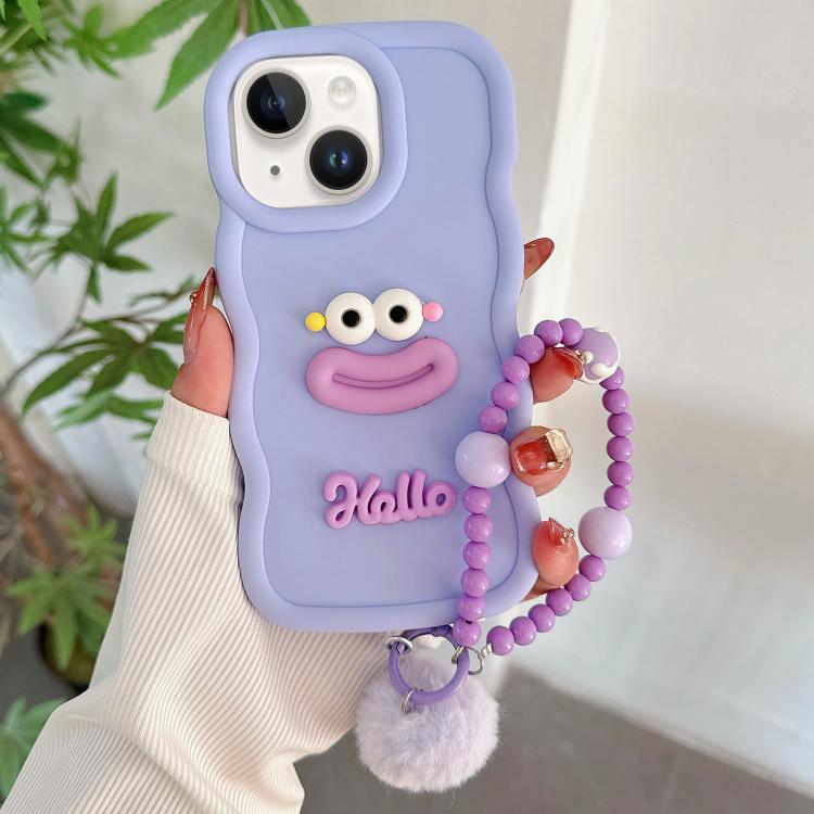 Cartoon Sausage Mouth TPU Phone Case with Bead Chain, For iPhone 13 Pro Max, For iPhone 13 Pro, For iPhone 13, For iPhone 12