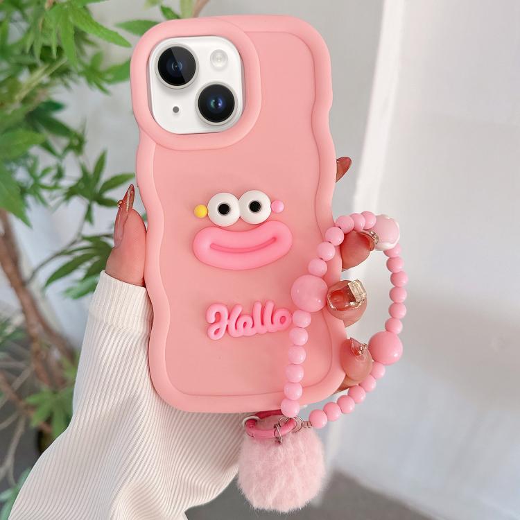 Cartoon Sausage Mouth TPU Phone Case with Bead Chain, For iPhone 13 Pro Max, For iPhone 13 Pro, For iPhone 13, For iPhone 12
