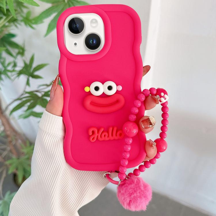 Cartoon Sausage Mouth TPU Phone Case with Bead Chain, For iPhone 13 Pro Max, For iPhone 13 Pro, For iPhone 13, For iPhone 12