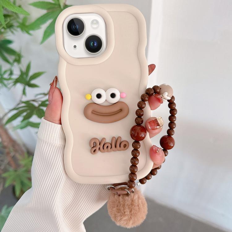 Cartoon Sausage Mouth TPU Phone Case with Bead Chain, For iPhone 13 Pro Max, For iPhone 13 Pro, For iPhone 13, For iPhone 12