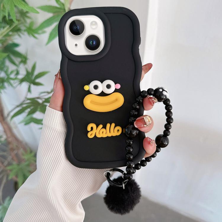 Cartoon Sausage Mouth TPU Phone Case with Bead Chain, For iPhone 13 Pro Max, For iPhone 13 Pro, For iPhone 13, For iPhone 12