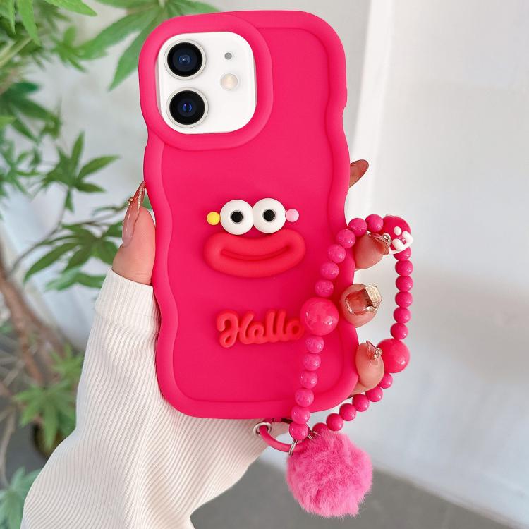Cartoon Sausage Mouth TPU Phone Case with Bead Chain, For iPhone 13 Pro Max, For iPhone 13 Pro, For iPhone 13, For iPhone 12