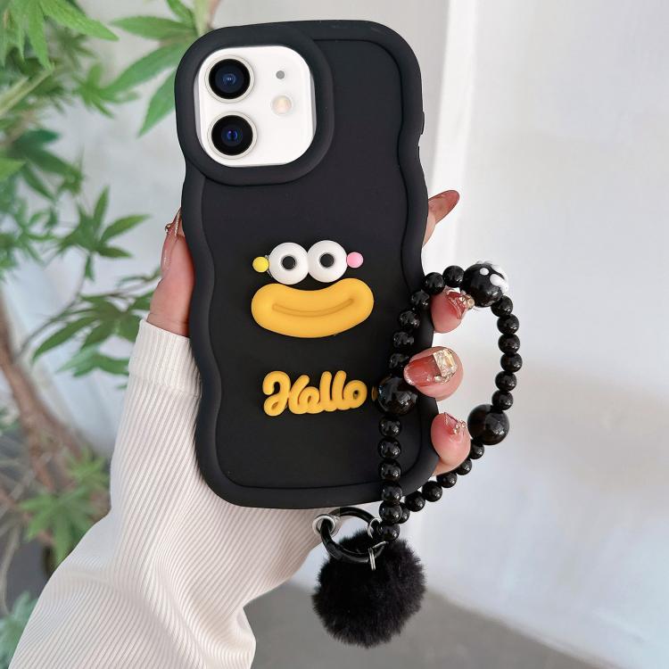 Cartoon Sausage Mouth TPU Phone Case with Bead Chain, For iPhone 13 Pro Max, For iPhone 13 Pro, For iPhone 13, For iPhone 12