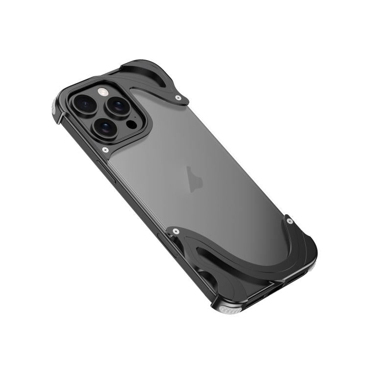 Dolphin Metal Hybrid PC Transparent Back Panel Phone Case, For iPhone 16 Pro Max, For iPhone 16 Pro, For iPhone 15 Pro Max, For iPhone 15 Pro