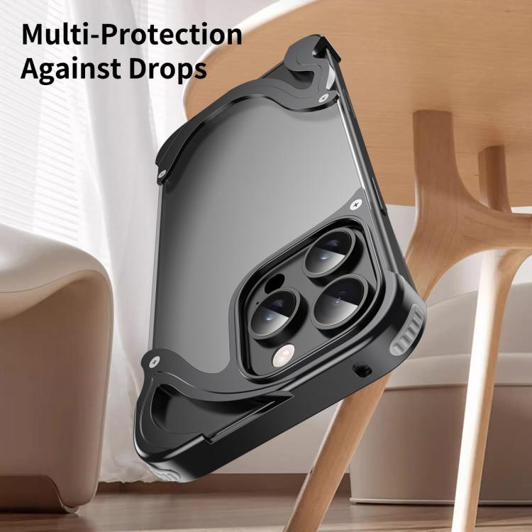 Dolphin Metal Hybrid PC Transparent Back Panel Phone Case, For iPhone 16 Pro Max, For iPhone 16 Pro, For iPhone 15 Pro Max, For iPhone 15 Pro