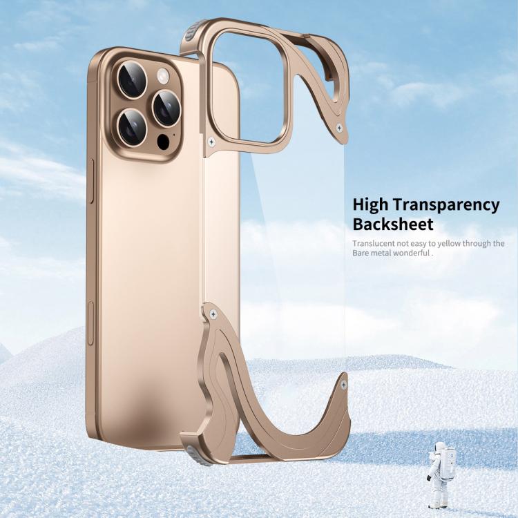 Dolphin Metal Hybrid PC Transparent Back Panel Phone Case, For iPhone 16 Pro Max, For iPhone 16 Pro, For iPhone 15 Pro Max, For iPhone 15 Pro