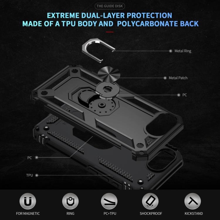 Shockproof TPU Hybrid PC Phone Case with Holder, iPhone 16e