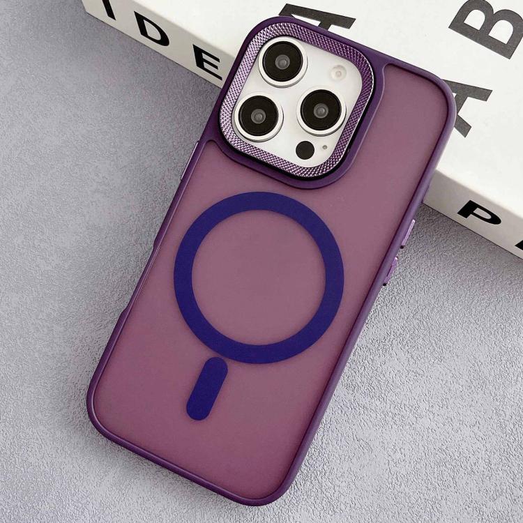 Diamond Lens Frame PC Hybrid TPU MagSafe Phone Case, For iPhone 16 Pro Max, For iPhone 16 Pro, For iPhone 16 Plus, For iPhone 16