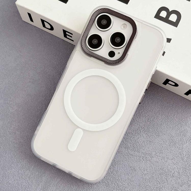 Diamond Lens Frame PC Hybrid TPU MagSafe Phone Case, For iPhone 16 Pro Max, For iPhone 16 Pro, For iPhone 16 Plus, For iPhone 16