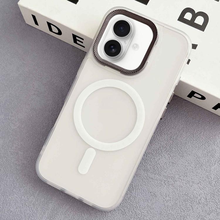 Diamond Lens Frame PC Hybrid TPU MagSafe Phone Case, For iPhone 16 Pro Max, For iPhone 16 Pro, For iPhone 16 Plus, For iPhone 16