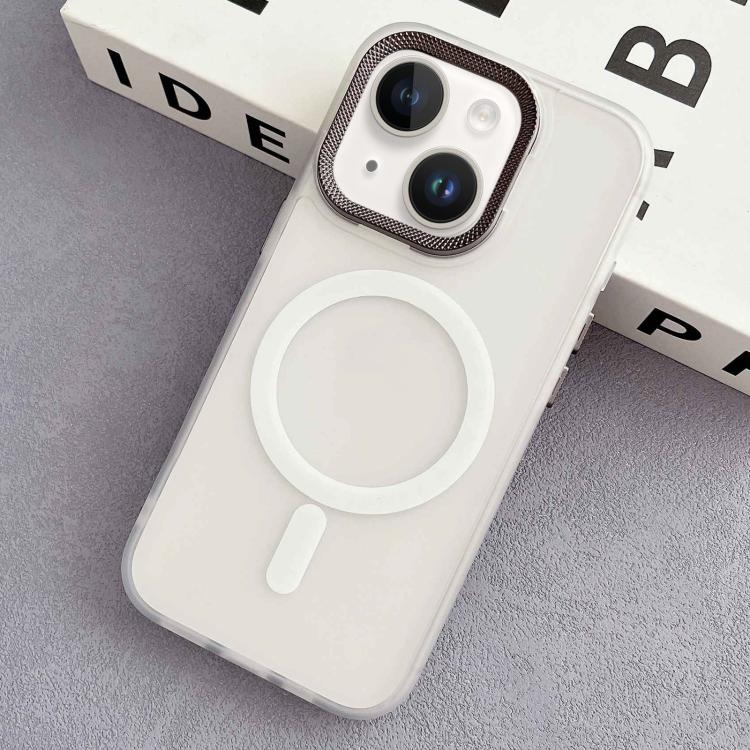 Diamond Lens Frame PC Hybrid TPU MagSafe Phone Case, For iPhone 15 Pro Max, For iPhone 15 Pro, For iPhone 15, For iPhone 14