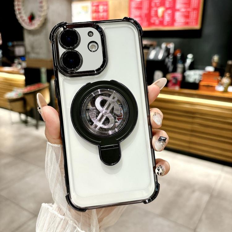 Space MagSafe Holder Phone Case with Lens Film, For iPhone 12 Pro Max, For iPhone 12 Pro, For iPhone 11 Pro Max, For iPhone 11