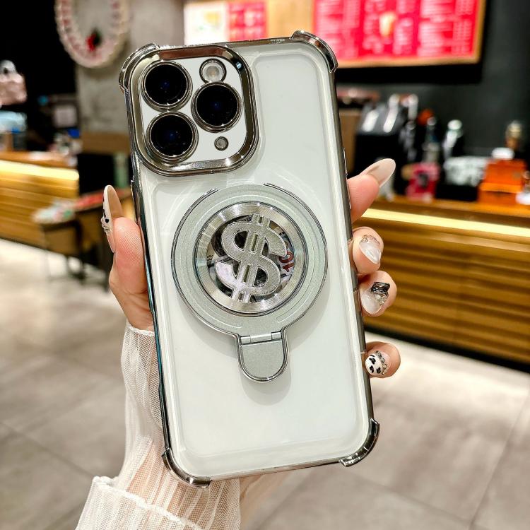 Space MagSafe Holder Phone Case with Lens Film, For iPhone 11 Pro