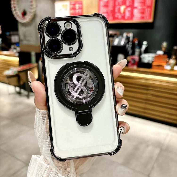 Space MagSafe Holder Phone Case with Lens Film, For iPhone 11 Pro