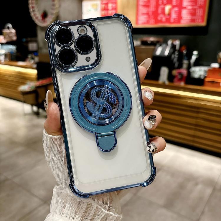 Space MagSafe Holder Phone Case with Lens Film, For iPhone 11 Pro