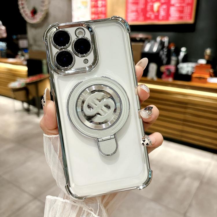 Space MagSafe Holder Phone Case with Lens Film, For iPhone 11 Pro