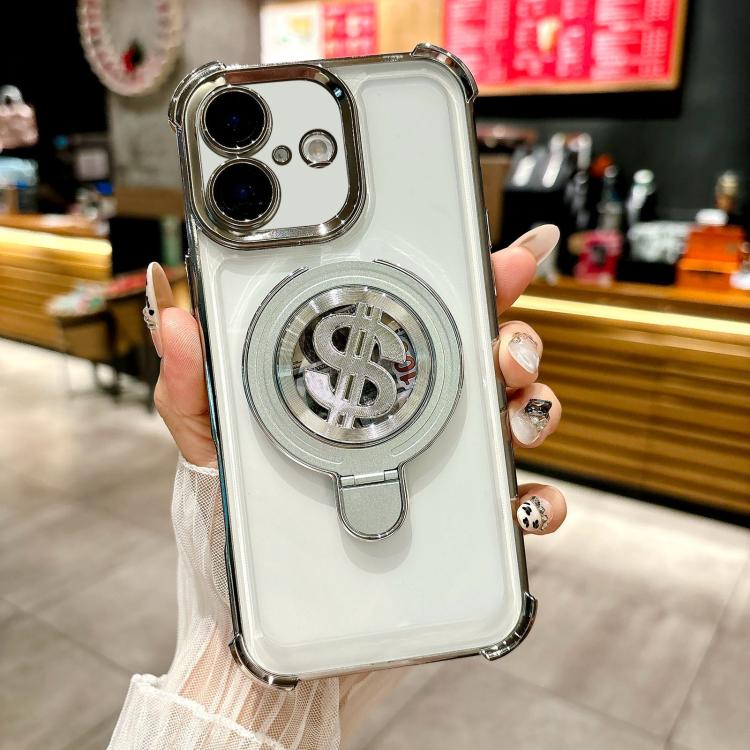 Space MagSafe Holder Phone Case with Lens Film, For iPhone 16 Pro Max, For iPhone 16 Pro, For iPhone 16 Plus, For iPhone 16