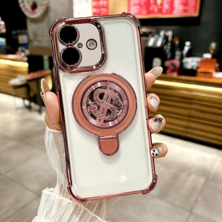 Space MagSafe Holder Phone Case with Lens Film, For iPhone 16 Pro Max, For iPhone 16 Pro, For iPhone 16 Plus, For iPhone 16