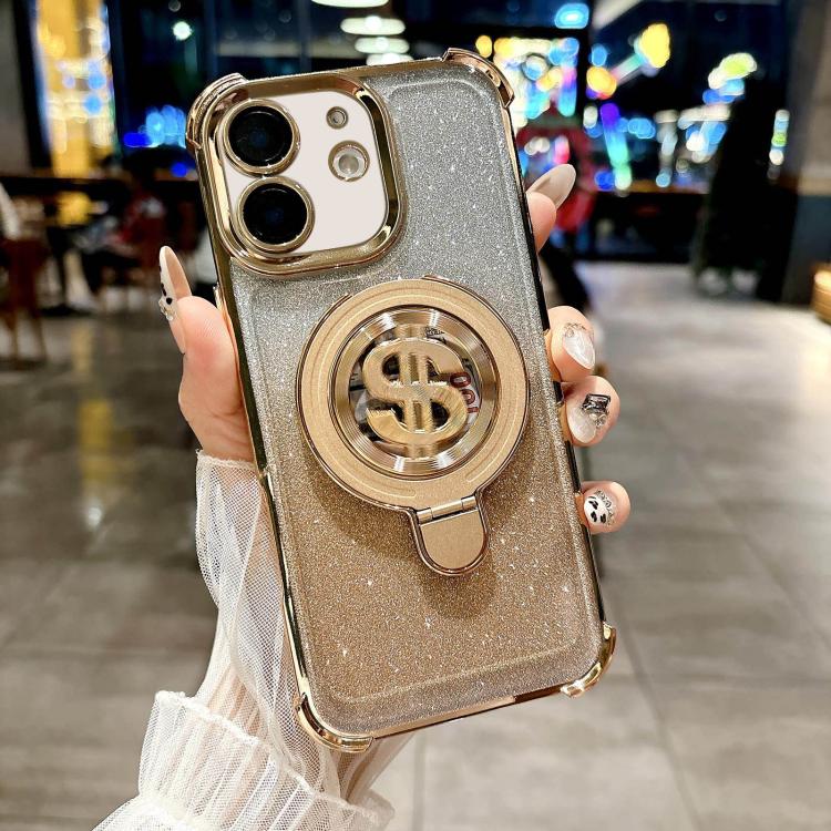 Space Gradient Glitter MagSafe Holder Phone Case with Lens Film, For iPhone 12 Pro Max, For iPhone 12 Pro, For iPhone 11 Pro Max, For iPhone 11