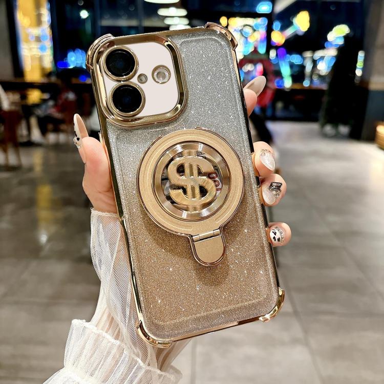 Space Gradient Glitter MagSafe Holder Phone Case with Lens Film, For iPhone 16 Pro Max, For iPhone 16 Pro, For iPhone 16 Plus, For iPhone 16