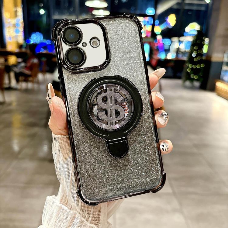 Space Gradient Glitter MagSafe Holder Phone Case with Lens Film, For iPhone 16 Pro Max, For iPhone 16 Pro, For iPhone 16 Plus, For iPhone 16