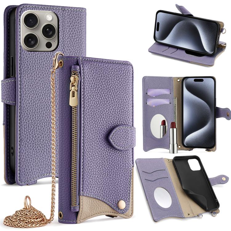 Crossbody Chain Fishtail Litchi Leather Phone Case, For iPhone 16e, For iPhone 16 Pro Max, For iPhone 16 Pro, For iPhone 16 Plus