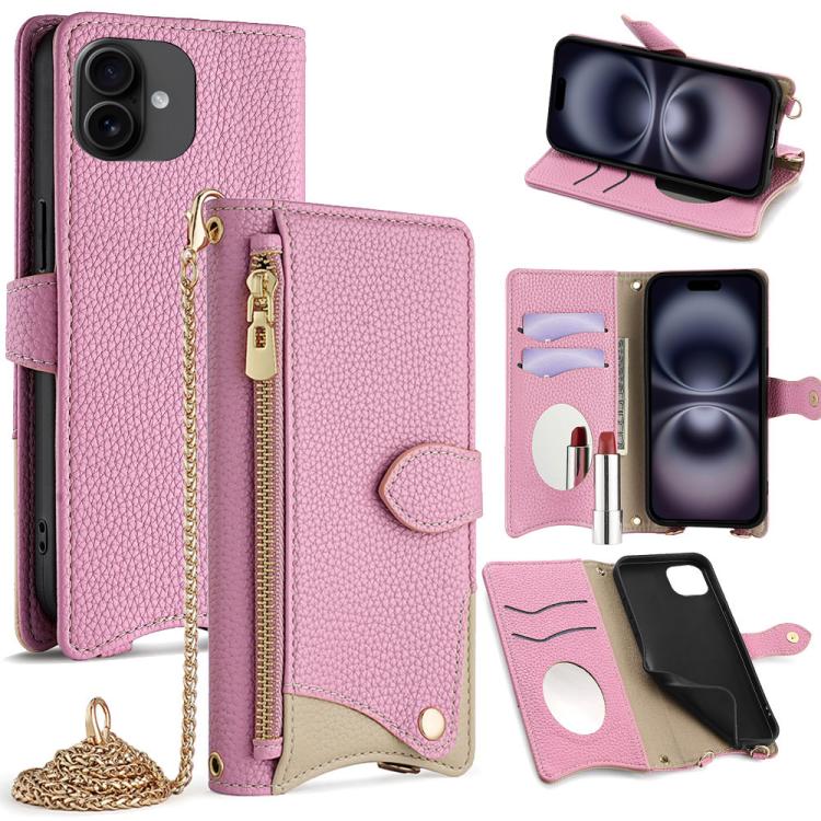 Crossbody Chain Fishtail Litchi Leather Phone Case, For iPhone 16e, For iPhone 16 Pro Max, For iPhone 16 Pro, For iPhone 16 Plus