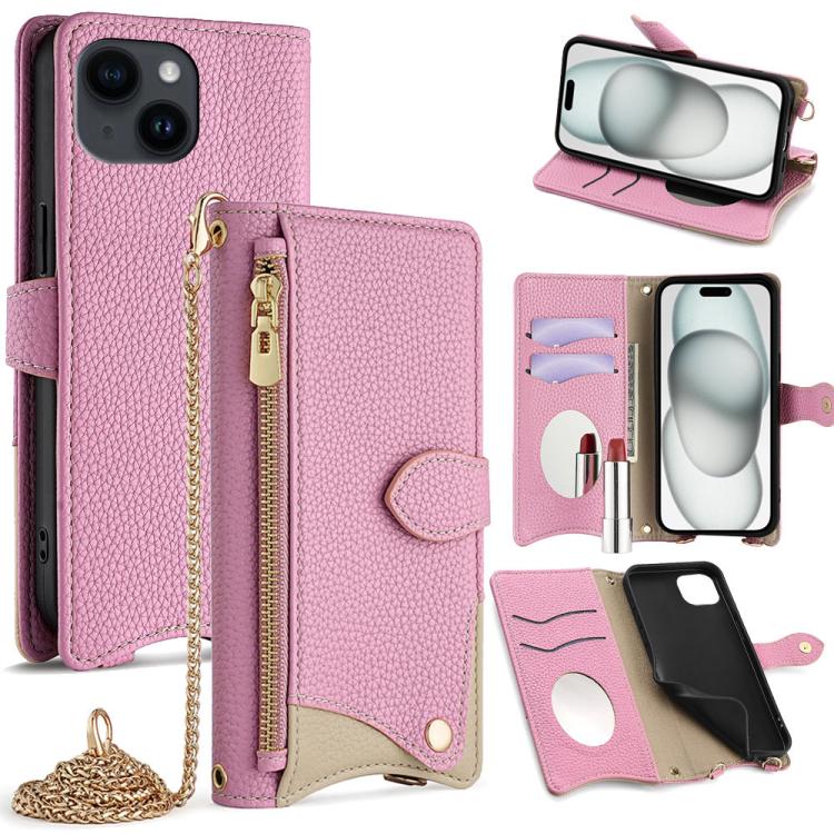 Crossbody Chain Fishtail Litchi Leather Phone Case, For iPhone 15, For iPhone 14 Plus, For iPhone 14, For iPhone 14 Pro