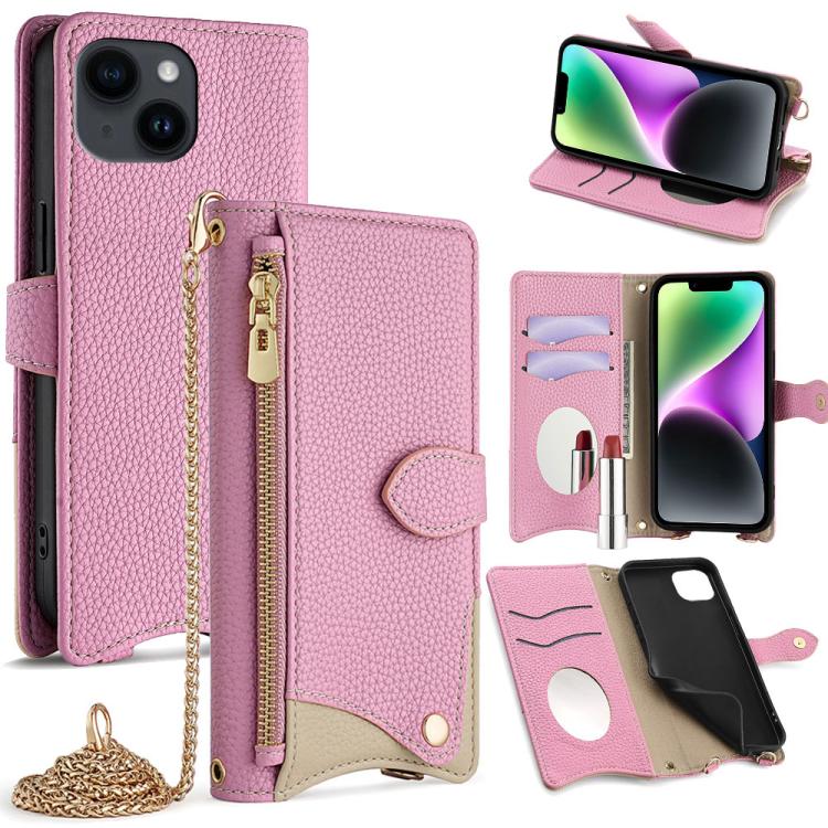 Crossbody Chain Fishtail Litchi Leather Phone Case, For iPhone 15, For iPhone 14 Plus, For iPhone 14, For iPhone 14 Pro