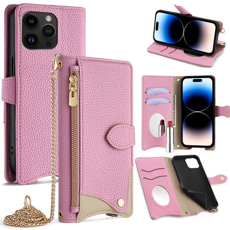Crossbody Chain Fishtail Litchi Leather Phone Case, For iPhone 15, For iPhone 14 Plus, For iPhone 14, For iPhone 14 Pro