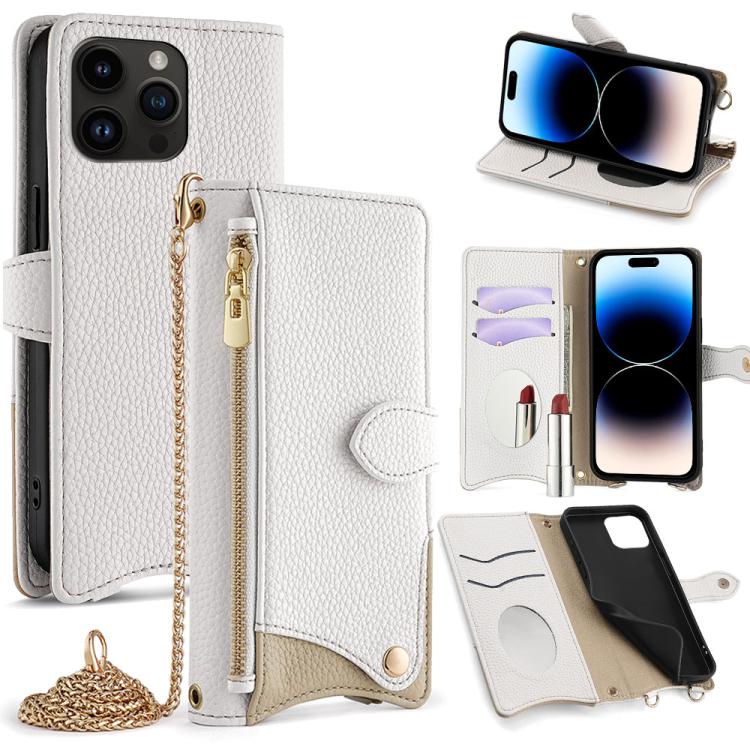 Crossbody Chain Fishtail Litchi Leather Phone Case, For iPhone 14 Pro Max, For iPhone 13 Pro Max, For iPhone 13 Pro, For iPhone 13