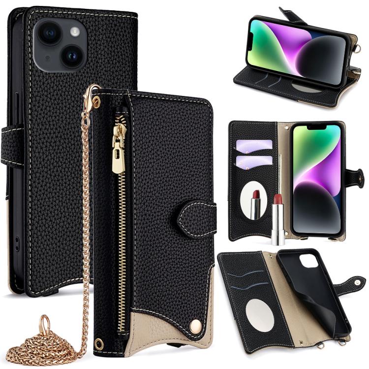 Crossbody Chain Fishtail Litchi Leather Phone Case, For iPhone 14 Pro Max, For iPhone 13 Pro Max, For iPhone 13 Pro, For iPhone 13