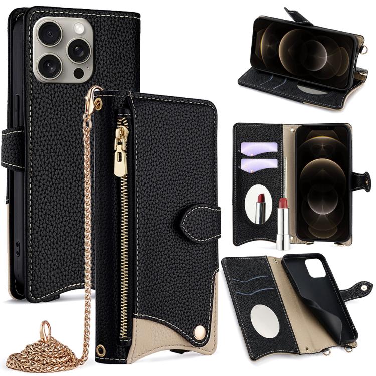 Crossbody Chain Fishtail Litchi Leather Phone Case, For iPhone 12 / 12 Pro, For iPhone 12 Pro Max