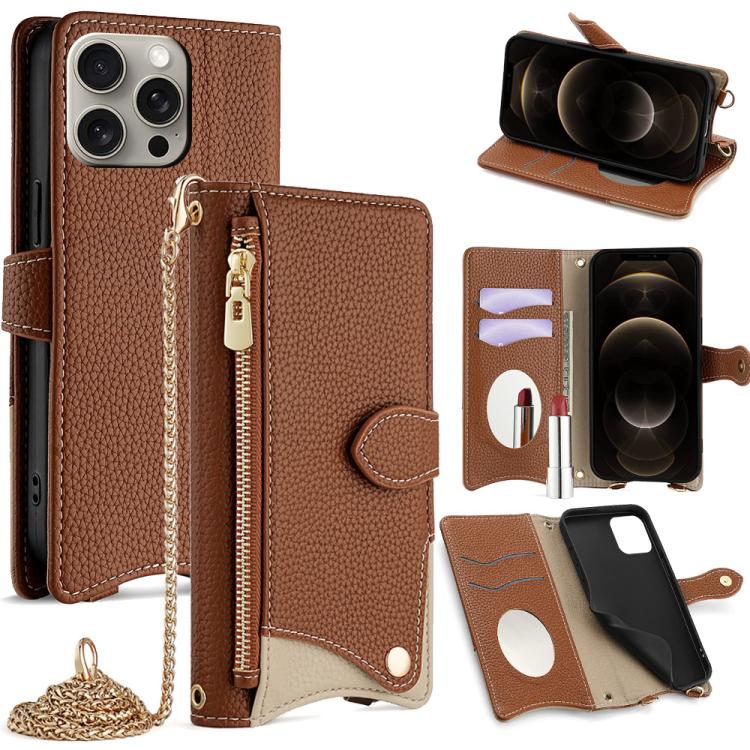 Crossbody Chain Fishtail Litchi Leather Phone Case, For iPhone 12 / 12 Pro, For iPhone 12 Pro Max