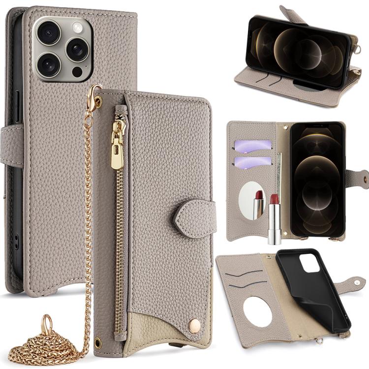 Crossbody Chain Fishtail Litchi Leather Phone Case, For iPhone 12 / 12 Pro, For iPhone 12 Pro Max