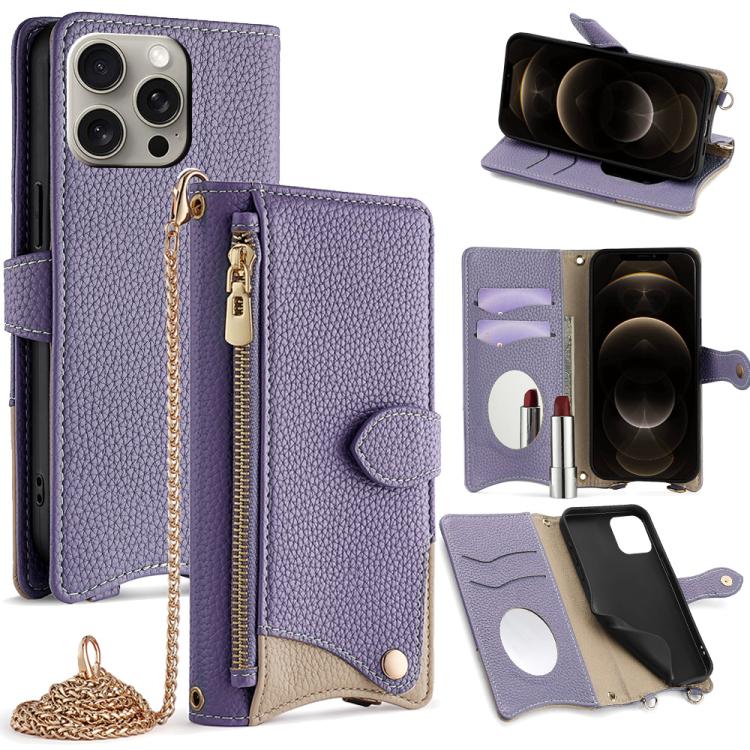 Crossbody Chain Fishtail Litchi Leather Phone Case, For iPhone 12 / 12 Pro, For iPhone 12 Pro Max