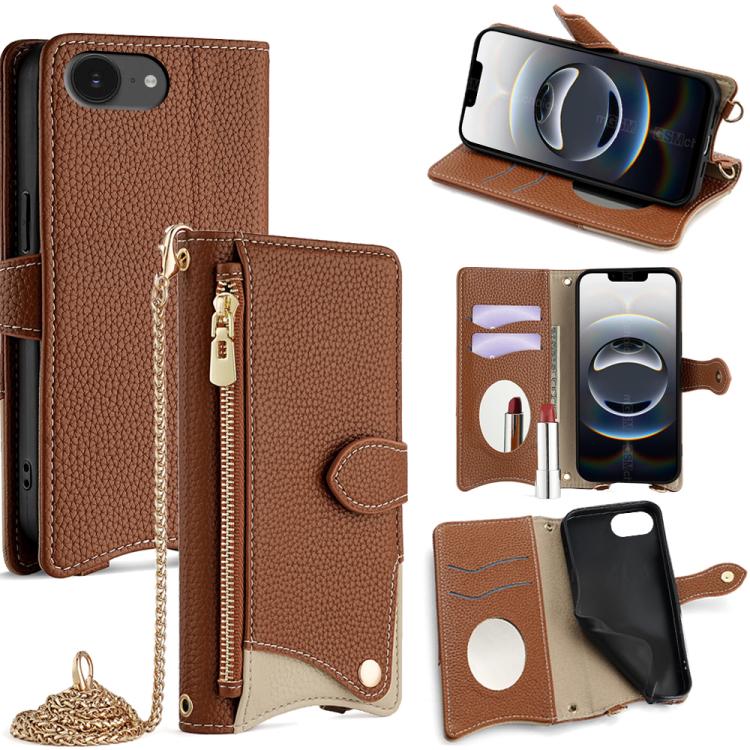 Crossbody Chain Fishtail Litchi Leather Phone Case, For iPhone 16e, For iPhone 16 Pro Max, For iPhone 16 Pro, For iPhone 16 Plus