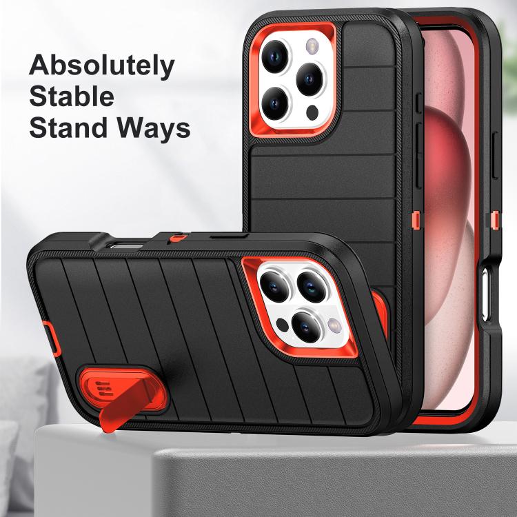 Defender Gen2 Rugged PC + Silicone Phone Case with Holder, For iPhone 16 Pro Max, For iPhone 16 Pro, For iPhone 16 Plus